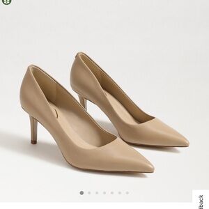 Sam Edelman Vienna Pointed Toe Pumps - size 8.5 color Soft Beige Leather